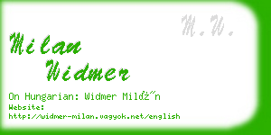 milan widmer business card